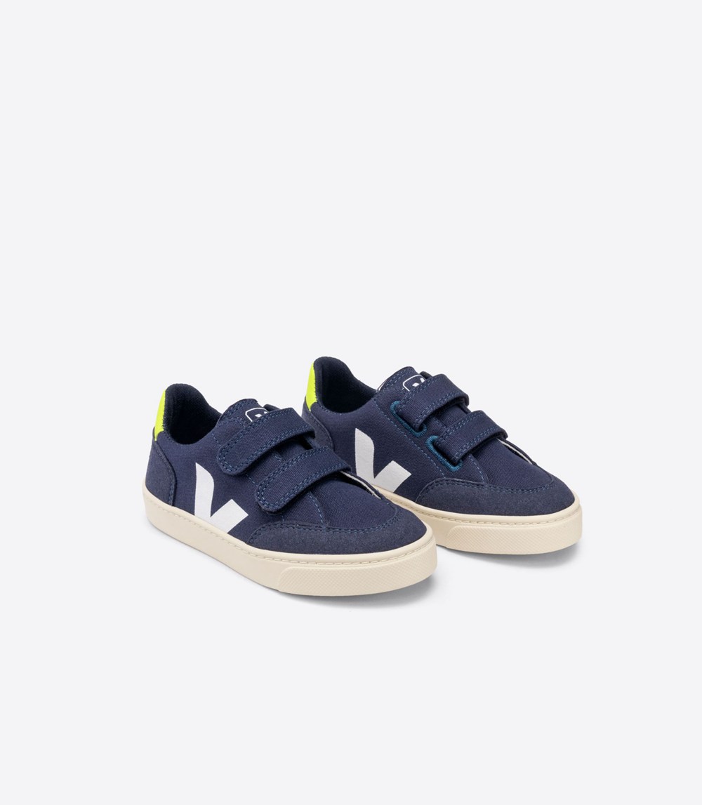 Veja Trainers Kids Blue - V-12 Velcro Canvas - LSEG-09758